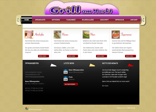 Homepages Gastronomie